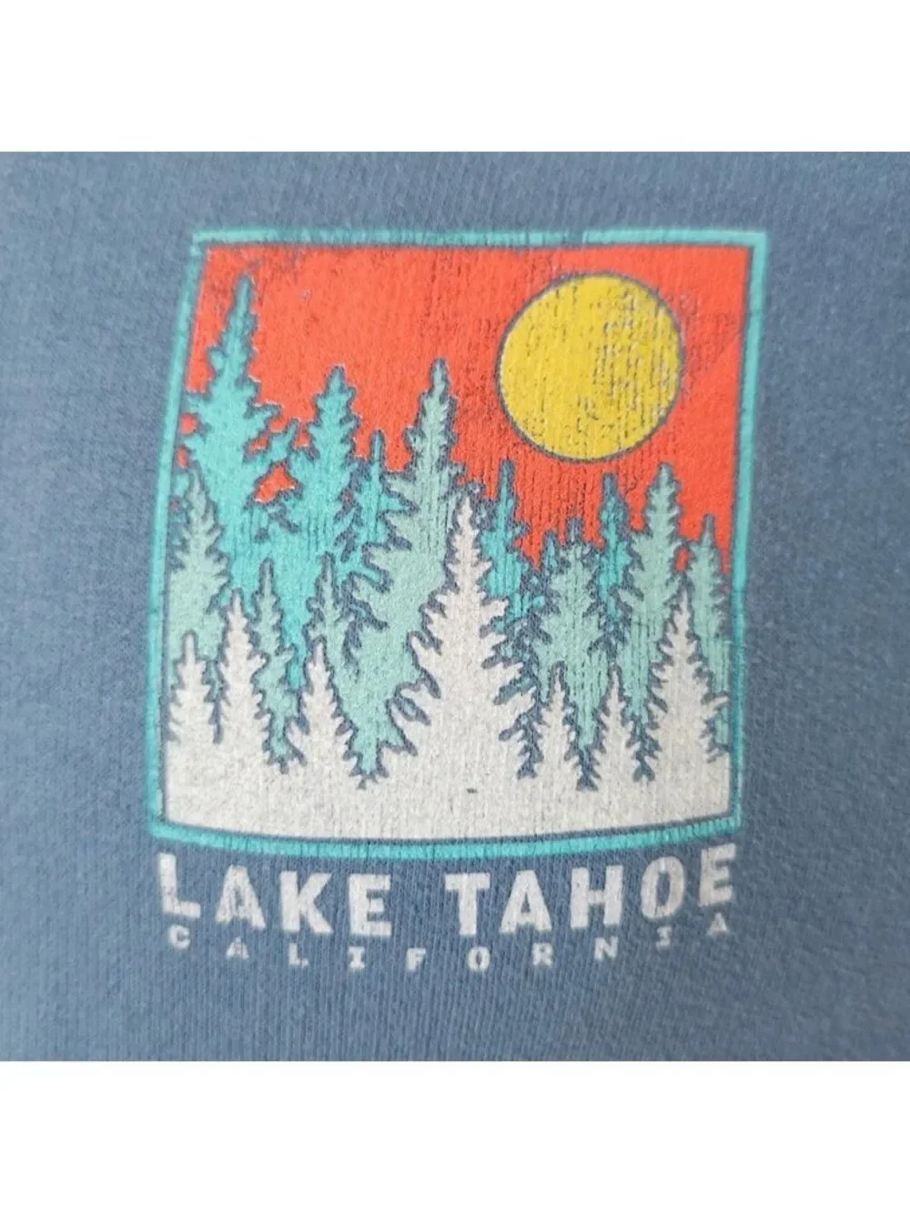 Lake Tahoe Sweatshirt Hoodie Youth Size 14 16 Blue Full Zip Travel Destination